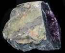 Purple Amethyst Geode With Calcite Crystals #33794-2